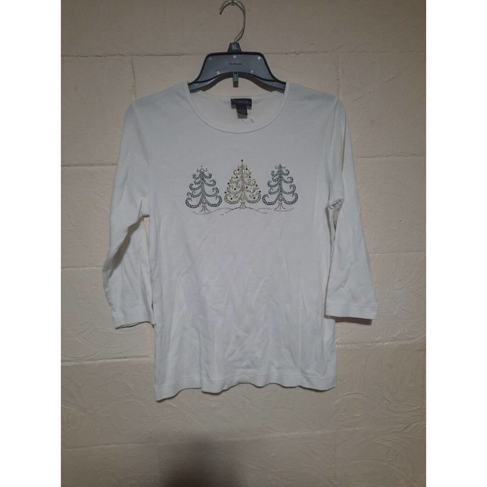 Trilogy by Morning Sun Womens M Christmas Tree Shirt Xmas